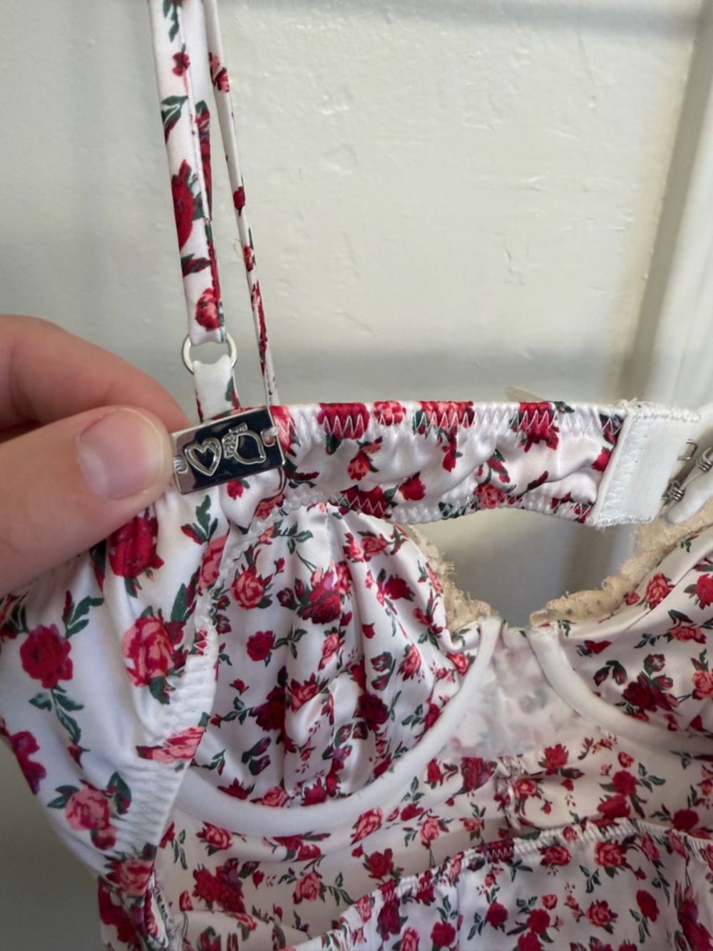 For Love & Lemons Melrose Bustier Floral Lace Ruched Top Size XL - Picture 10 of 11